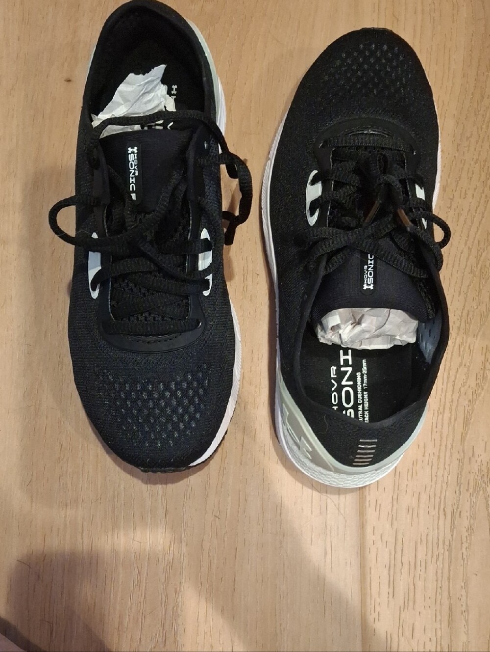 Under Armour Black and White Knit Running Sneakers